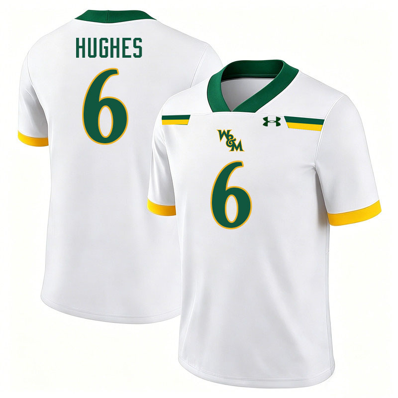 William & Mary Tribe #6 Tyler Hughes College Football Jerseys,Uniforms-White